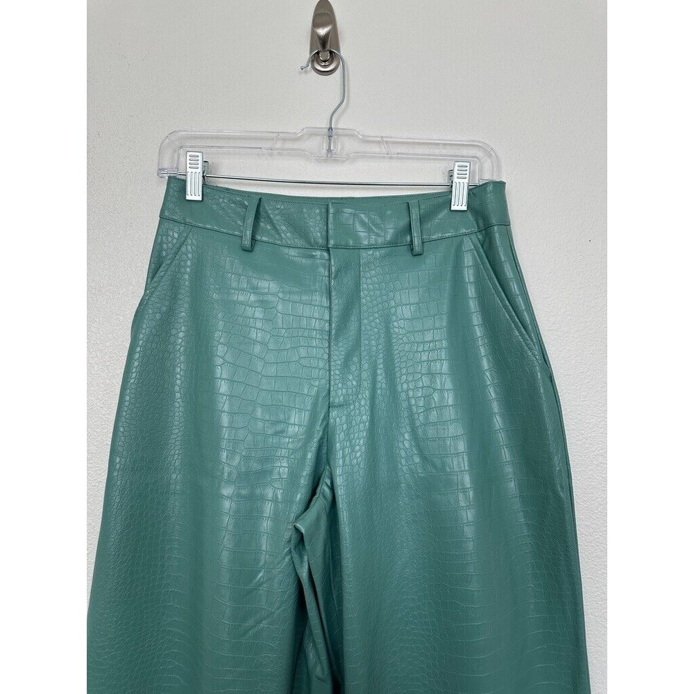 The Noli Shop Croc Pants Dark Sage Green Blue Festival Bohemian Women's 4 NEW - Picture 3 of 11